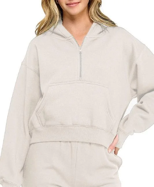 Half Zip Hoodie Hoodie with Neon Bright Vibrant