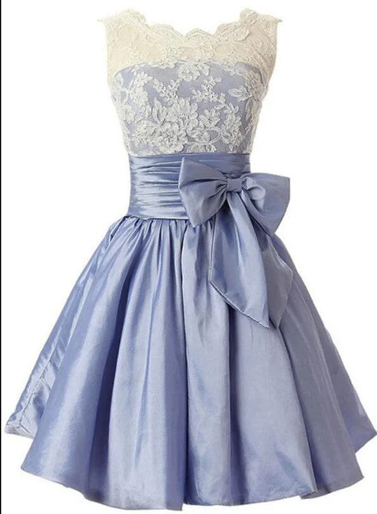 Lovely Light Blue Taffeta with Lace Applique Wedding Party Dress, Blue Bridesmaid Dress Tunics Trendy modern Lovely Light Blue Taffeta with Lace Applique Wedding Party Dress, Blue Bridesmaid Dress Tunics Trendy modern