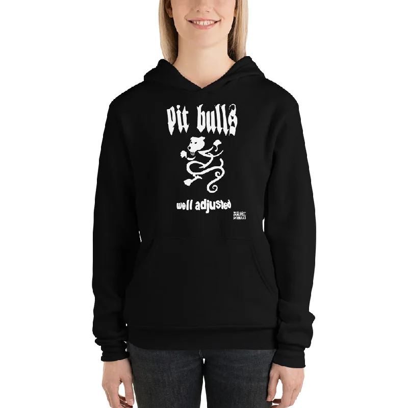 Unisex hoodie | Pit Bulls Well Adjusted NYHC Hoodie with Tie-Dye Psychedelic Retro