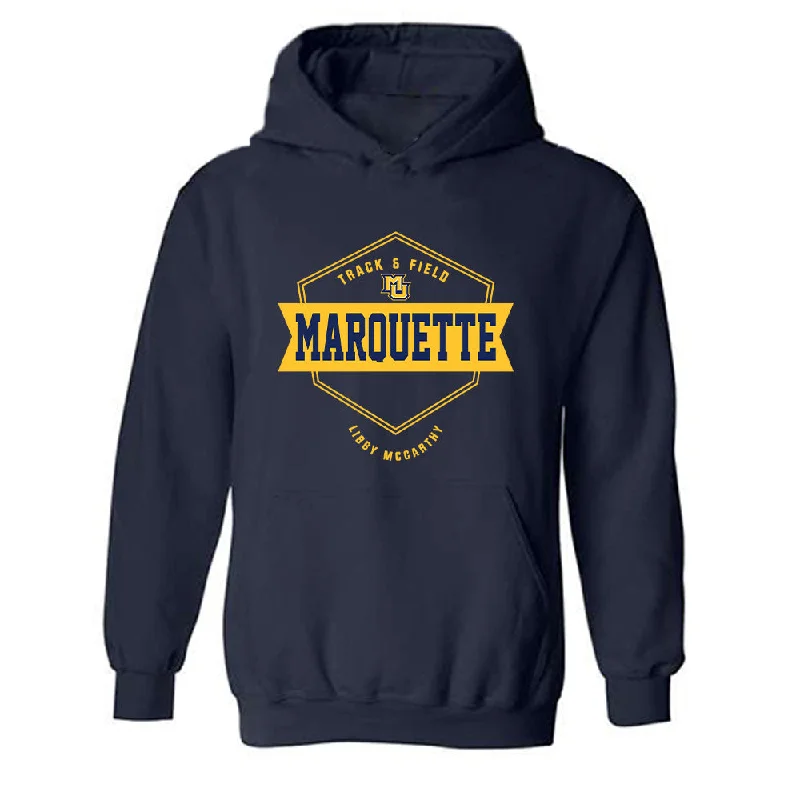 Marquette - NCAA Women's Track & Field : Libby McCarthy - Fashion Shersey Hooded Sweatshirt Hoodie with Batwing Sleeves Loose Dramatic Marquette - NCAA Women's Track & Field : Libby McCarthy - Fashion Shersey Hooded Sweatshirt Hoodie with Batwing Sleeves Loose Dramatic