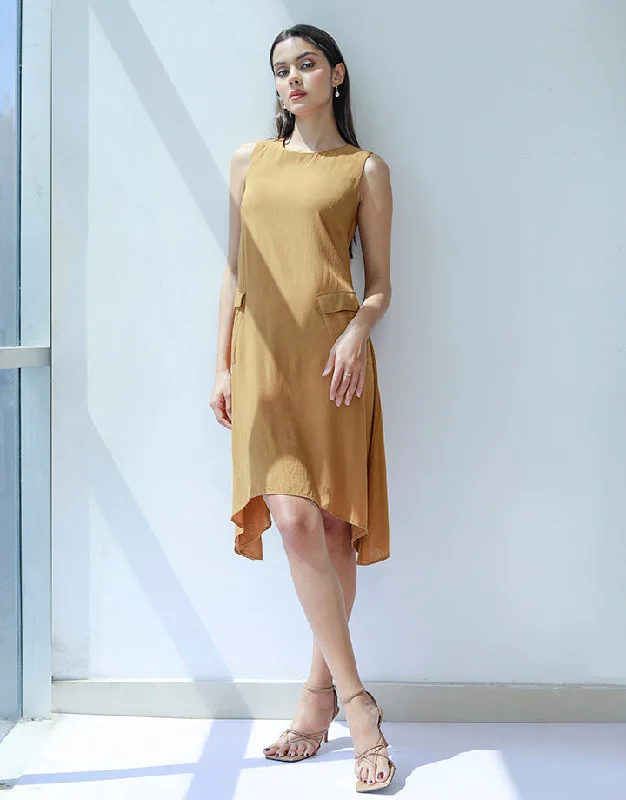 Sleeveless Pocket Detail Dress Tunics Seasonal trendy