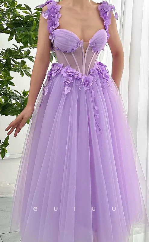 G4446 - Classsic & Unique A-Line Tulle Strapless Pleats Prom Party Dress with Flower Straps Tunics Lace romantic G4446 - Classsic & Unique A-Line Tulle Strapless Pleats Prom Party Dress with Flower Straps Tunics Lace romantic