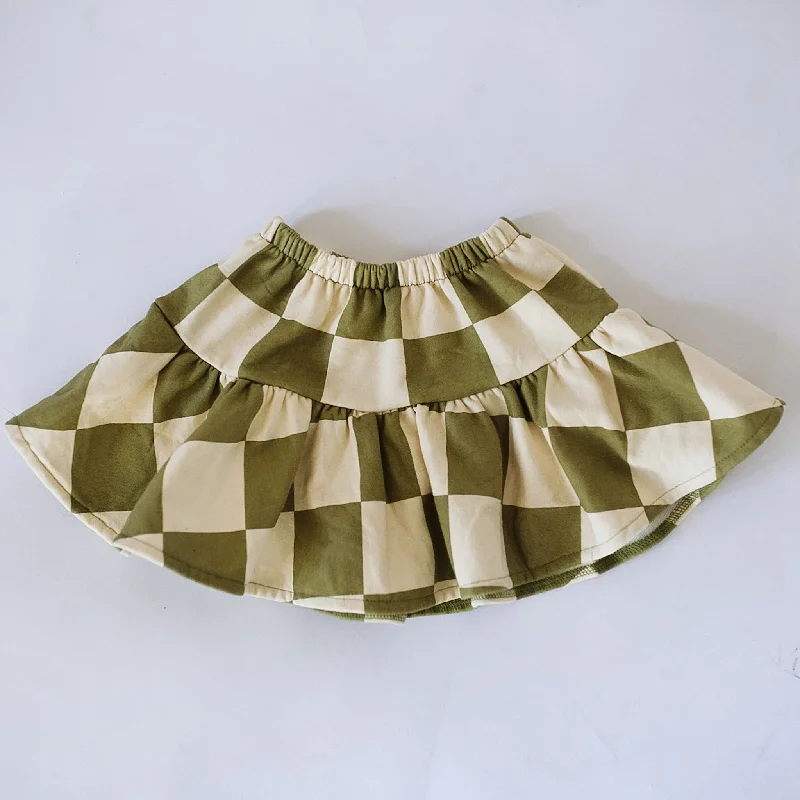 MINI SKIRT | CHECKERED GREEN | GIRLS lace skirt elegant