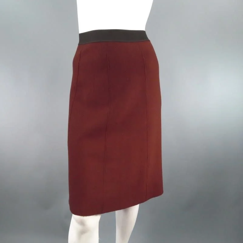 LANVIN Fall 2008 Size M Brown Wool Knit A Line Skirt Skirt wrap skirt elegant