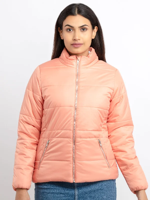 Womens Quilted  Collar Neck Jacket Tiered Jacket Buttoned Jacket Zippered Jacket