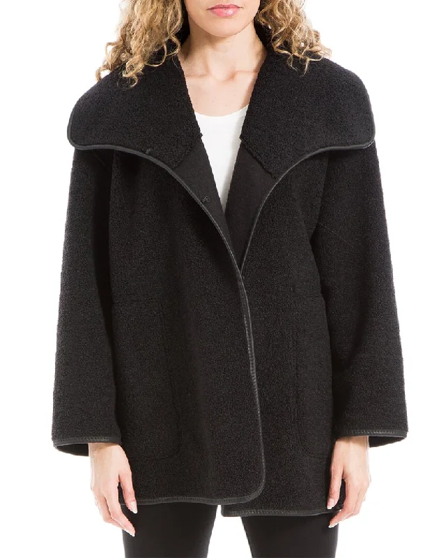 Max Studio Sherpa Jacket Hoodie Zip-Up Jacket Button-Up Jacket