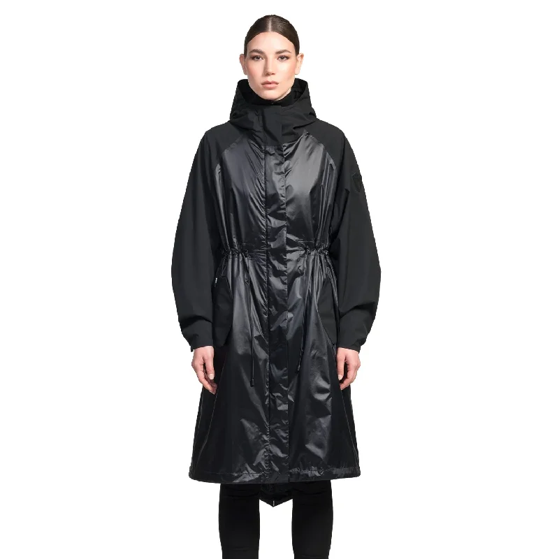 Reyna Women's Packable Long Shell Jacket Black Chenille Fabric Brocade Fabric Lace Fabric Reyna Women's Packable Long Shell Jacket Black Chenille Fabric Brocade Fabric Lace Fabric