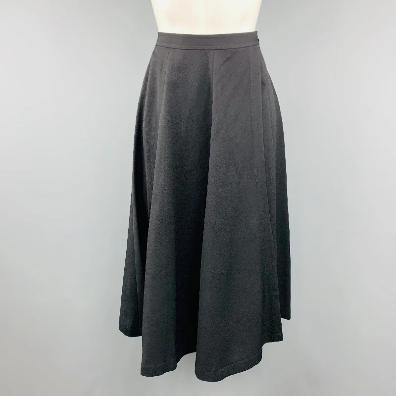 COMME des GARCONS Size S Black Wool Ruffle Full Wrap Slit Skirt linen skirt natural