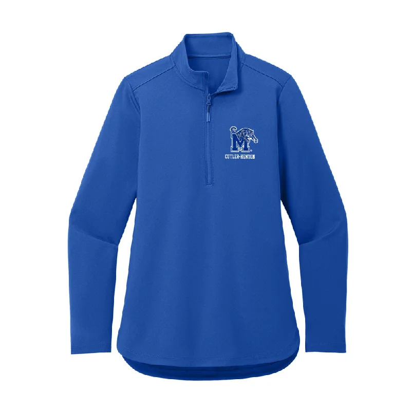 Memphis - NCAA Women's Cross Country : Abigail Cutler-Henton - Women's Premium Quarter Zip Jacket Striped Jacket Polka Dot Jacket Floral Jacket
