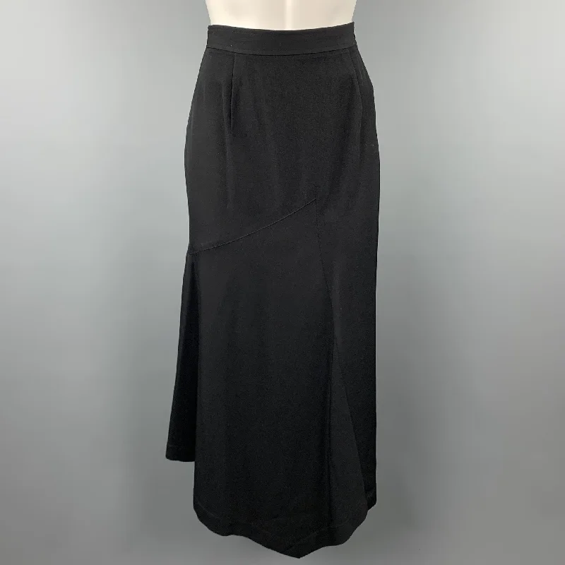 COMME des GARCONS Size M Black Wool Asymmetrical A-Line Skirt corduroy skirt comfortable