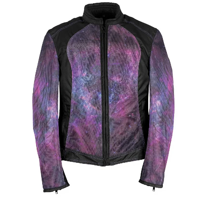 NexGen SH2384 Women's Cosmic Mesh and Textile Combo Jacket Denim Jacket Leather Jacket Suede Jacket