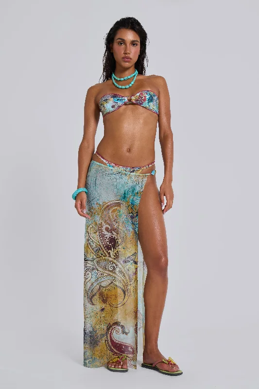 Daria Mesh Maxi Sarong Skirt With Beaded Trim tulle skirt dreamy
