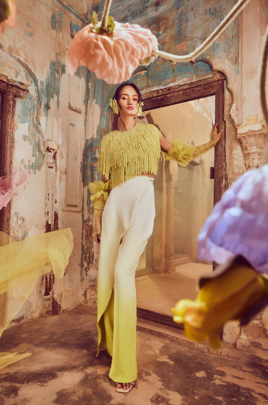 Ombre Flapper Pants Stylish Slim Trousers