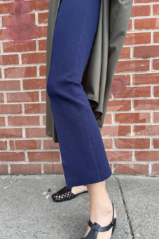 Kick Stretch-Cotton Pants In Subtle Jacquard Navy (Sold Out) Classic Cropped Pants