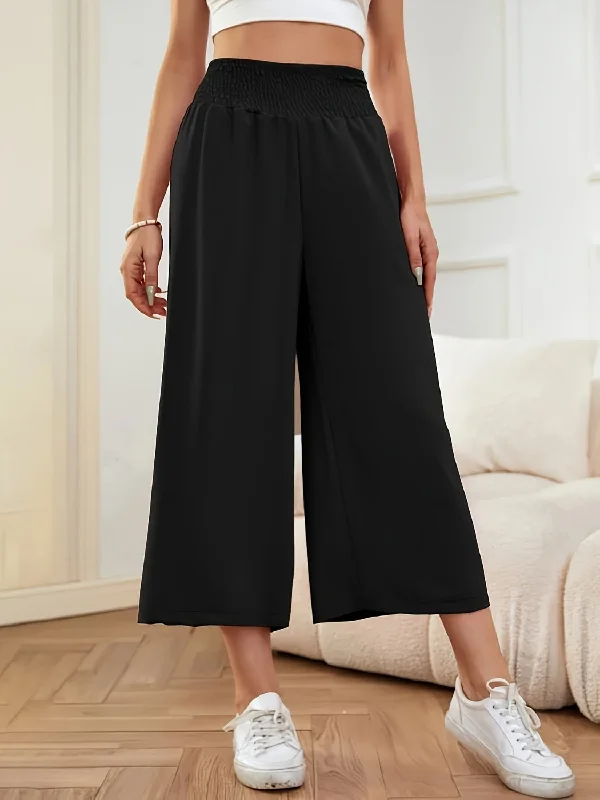Hazel Blues® |  Elastic Waist Wide Leg Pants Elegant Trouser Pants