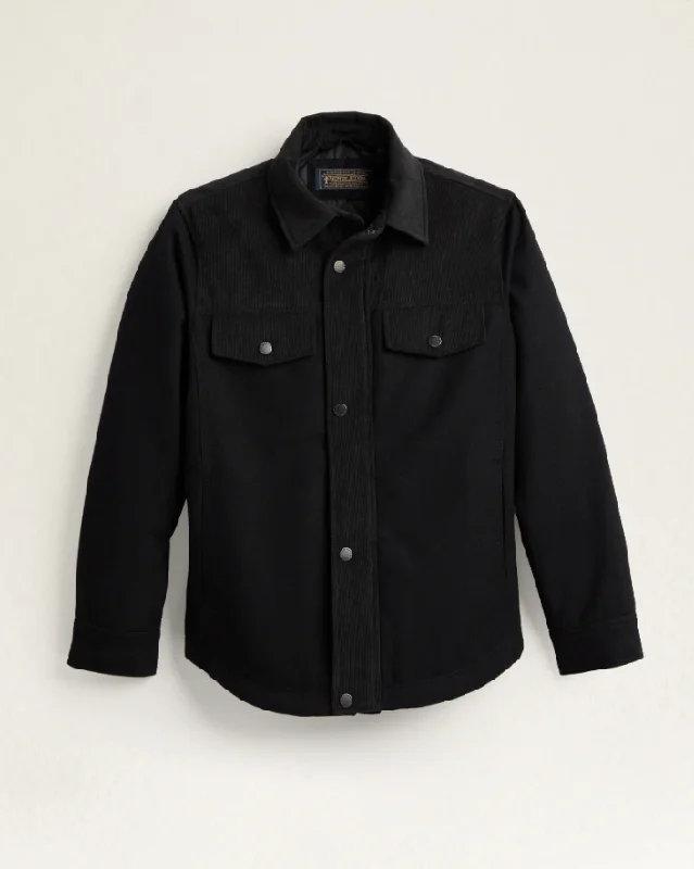 MEN'S TIMBERLINE SHIRT JACKET<br>BLACK Belted Jacket Elasticated Jacket Padded Jacket