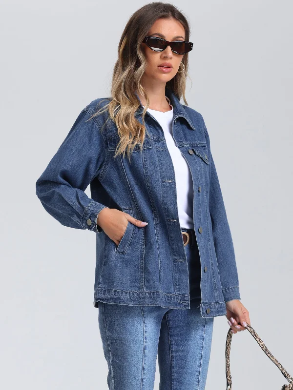 Oversized Denim Long Sleeve Pocketed Jean Jacket Cotton Jacket Linen Jacket Terry Jacket Oversized Denim Long Sleeve Pocketed Jean Jacket Cotton Jacket Linen Jacket Terry Jacket