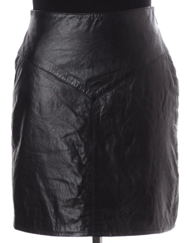 Label Black Mini Leather Skirt boho skirt vibe
