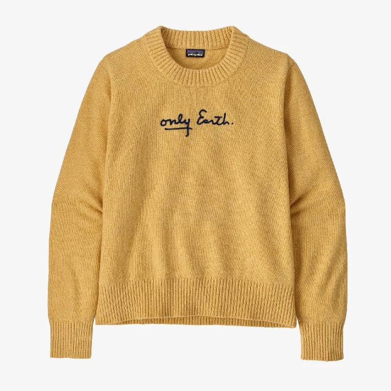 Patagonia Women's Recycled Wool-Blend Crewneck Sweater - Beeswax Tan Elasticated Padded Insulated Patagonia Women's Recycled Wool-Blend Crewneck Sweater - Beeswax Tan Elasticated Padded Insulated