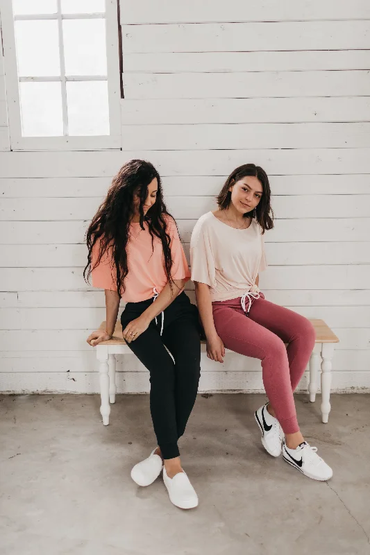 Lounge Jogger Sweat Pants in Berry Trendy Velvet Pants