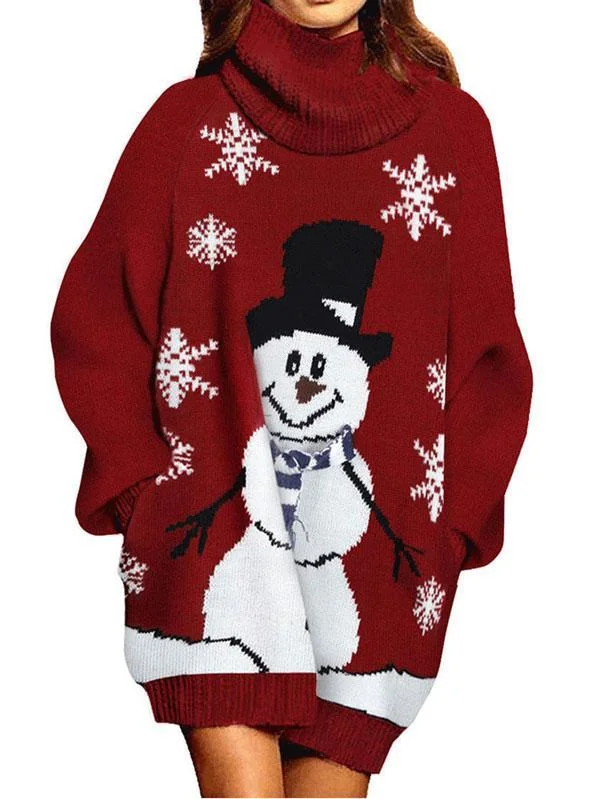 Pinkqueen Ugly Christmas Sweater Turtleneck Dresses For Women Fleece Fabric Down Fabric Feather Fabric Pinkqueen Ugly Christmas Sweater Turtleneck Dresses For Women Fleece Fabric Down Fabric Feather Fabric