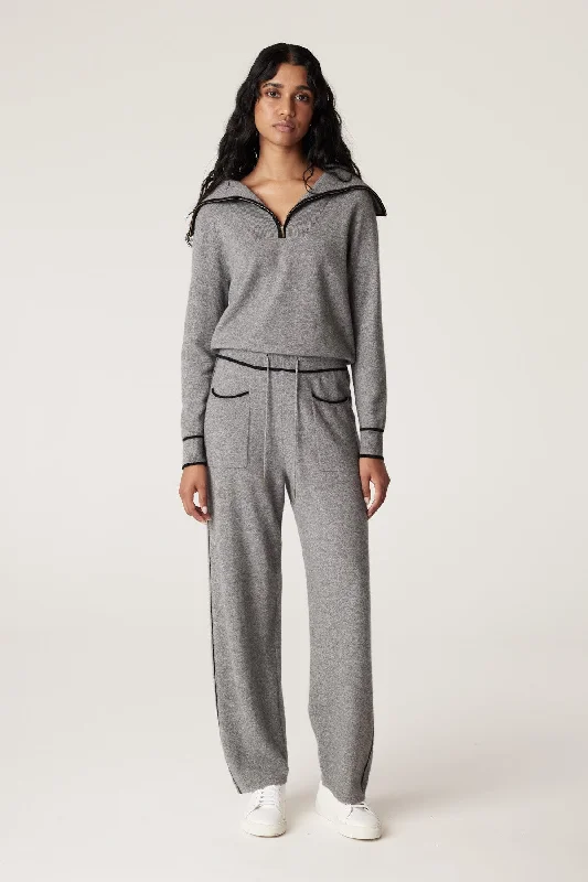Cashwool Track Pant - Grey Formal Dress Pants