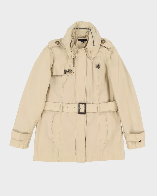 Tommy Hilfiger Beige Mac Jacket - S Stand-Up Collar Roll-Neck Collar Turtle Neck