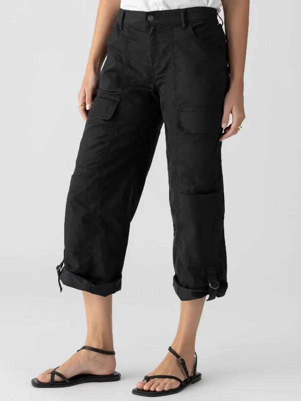 Cali Cargo Standard Rise Pant Black Fashionable Sporty Pants