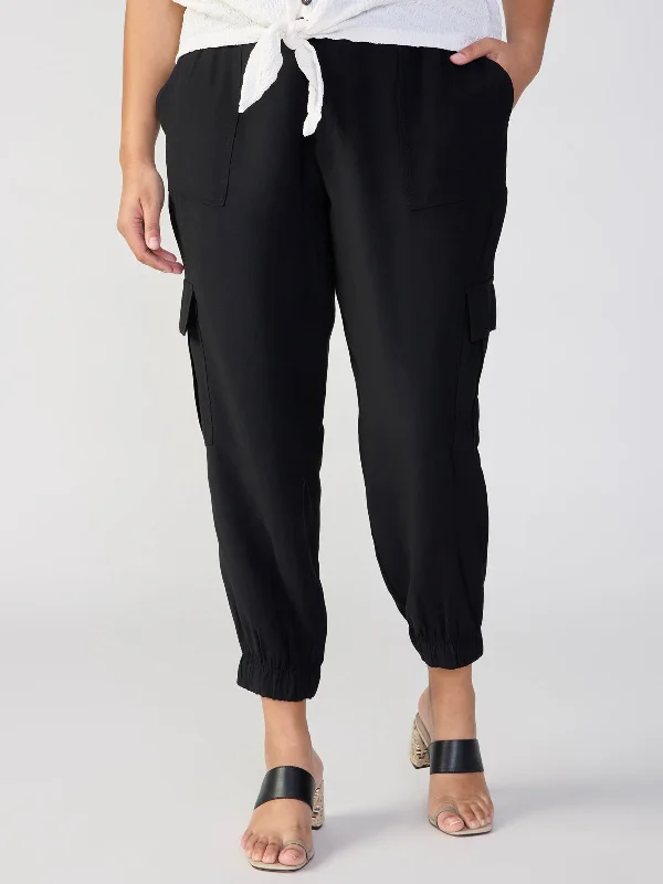 The Harmony Semi High Rise Pant Black Extended Sizing Stylish Slim Trousers