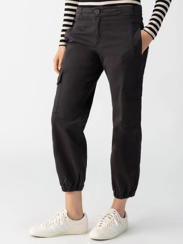 Take Over Jogger Mid-Rise Pant Black Relaxed Linen Pants