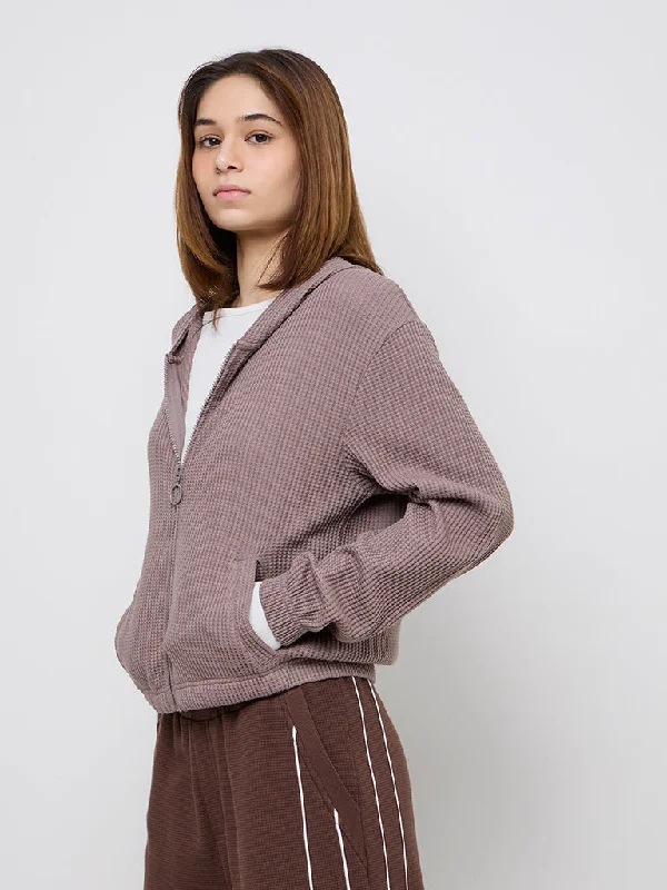 Studiofit Mauve Self-Textured Cotton-Blend Jacket Chenille Jacket Brocade Jacket Lace Jacket Studiofit Mauve Self-Textured Cotton-Blend Jacket Chenille Jacket Brocade Jacket Lace Jacket