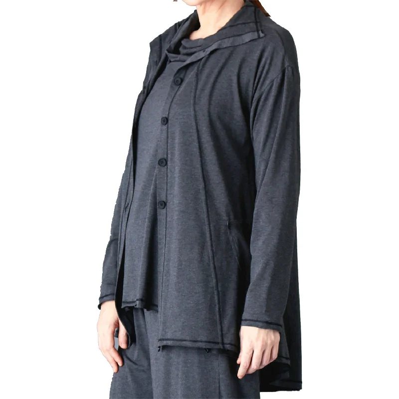 Women's Fenini Shirt Jacket Charcoal Fleece Jacket Down Jacket Feather Jacket