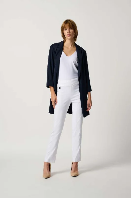 Slim Ankle Length Pant 201483NOS in Black, White & Navy by Joseph Ribkoff Modern Stretch Trousers