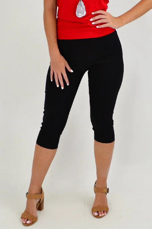 Black Crop Cotton Pants Classic Flared Pants