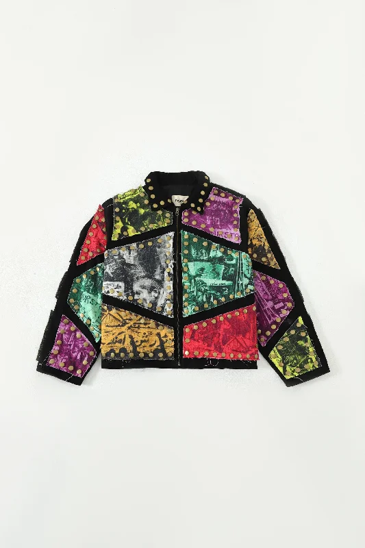 REVERSIBLE LEATHER PATCH JACKET Faux Fur Jacket Real Fur Jacket Shearling Jacket