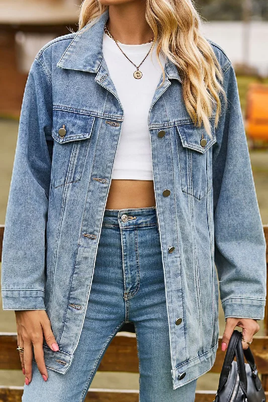 WOMEN OVERSIZED BUTTON UP DANDY DENIM JACKET Wool Jacket Cashmere Jacket Tweed Jacket WOMEN OVERSIZED BUTTON UP DANDY DENIM JACKET Wool Jacket Cashmere Jacket Tweed Jacket