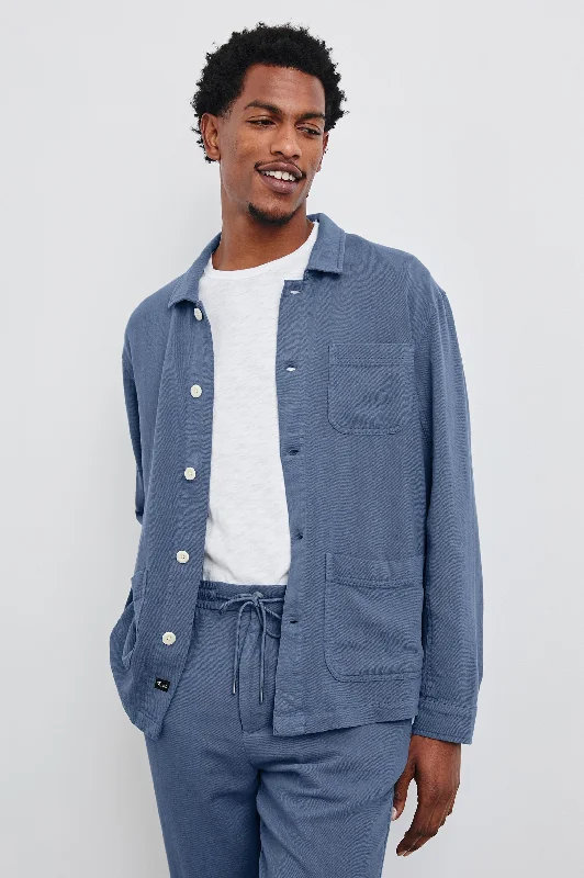 AMBROSE JACKET - WASHED BLUE Plaid Jacket Tartan Jacket Houndstooth Jacket
