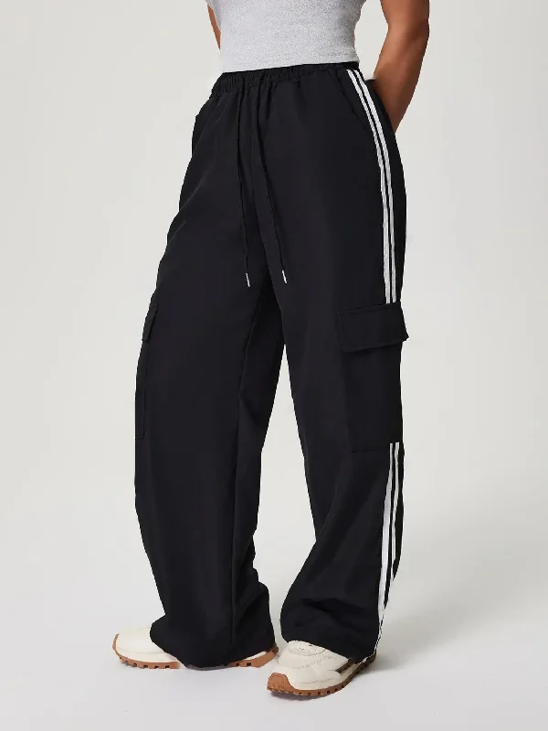 Hazel Blues® |  Side Striped Drawstring Wide Leg Pants Formal Slim Pants