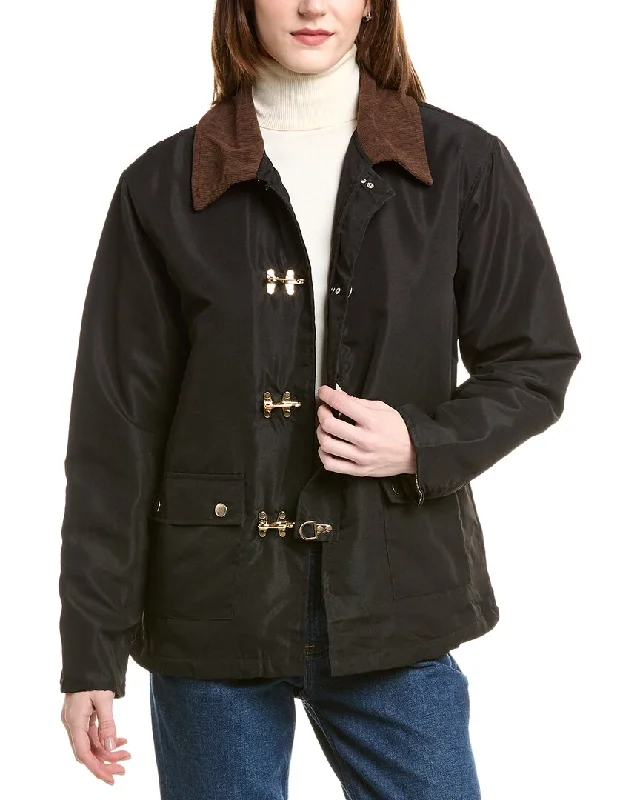 SERENETTE Jacket Notch Collar Peter Pan Collar Cowl Neck