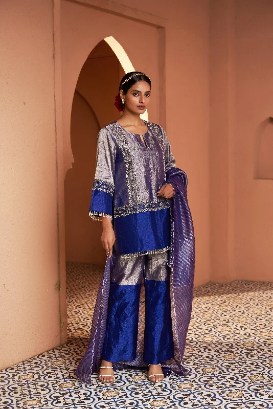 Tissue Kurta And Pants Stylish Paperbag Waist Pants