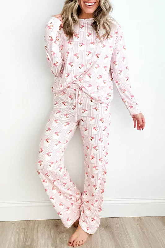 Hazel Blues® |  Santa Print Long Sleeve Top and Pants Lounge Set Casual Track Pants