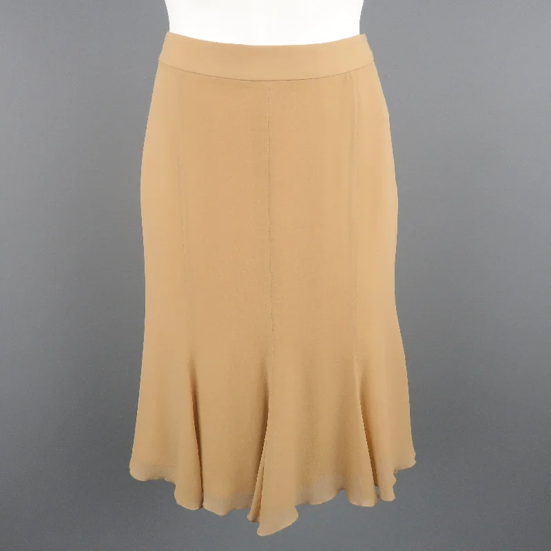 GIORGIO ARMANI Size 6 Beige Silk Skirt corduroy skirt textured