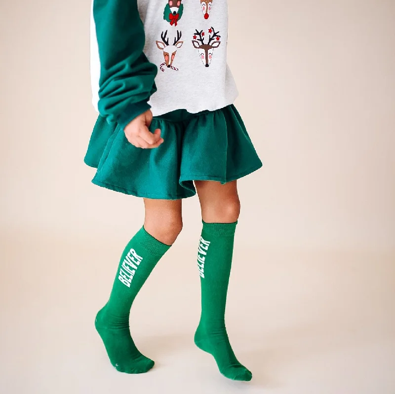 MINI SKIRT | FOREST GREEN | GIRLS chiffon skirt lightweight