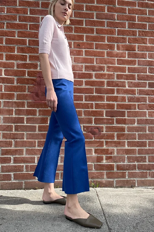 Kick Stretch-Cotton Pants in Subtle Jacquard Royal Relaxed Fit Trousers