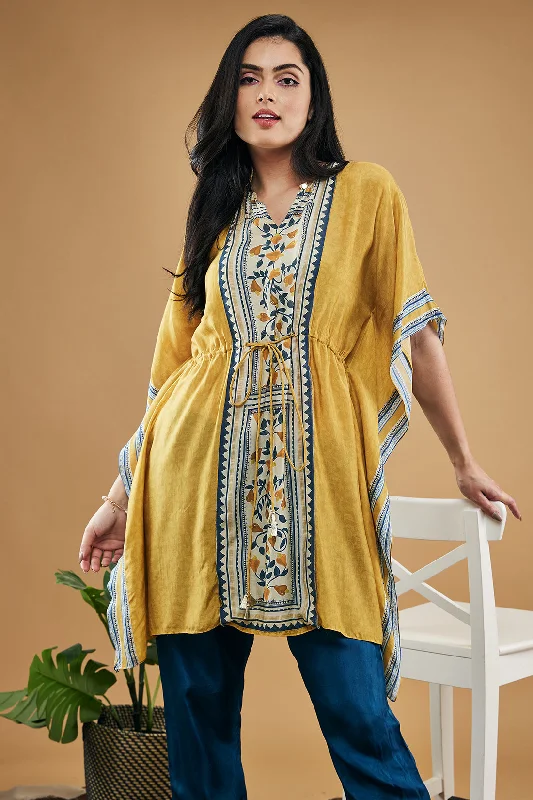 Bird And Tile Printed Kaftan Top With Pants Stylish Casual Pants