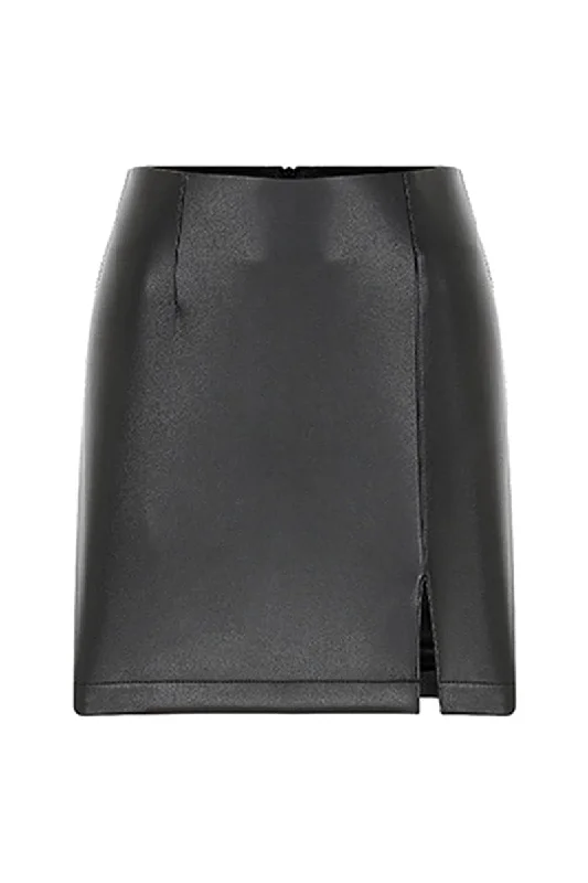 VANCE NOIR VEGAN LEATHER MINI SKIRT velvet skirt plush