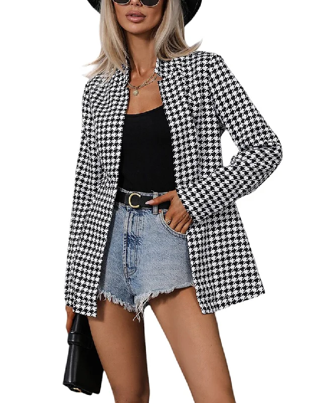 VERA DOLINI Jacket Hooded Jacket Caped Jacket Shawl Collar Jacket