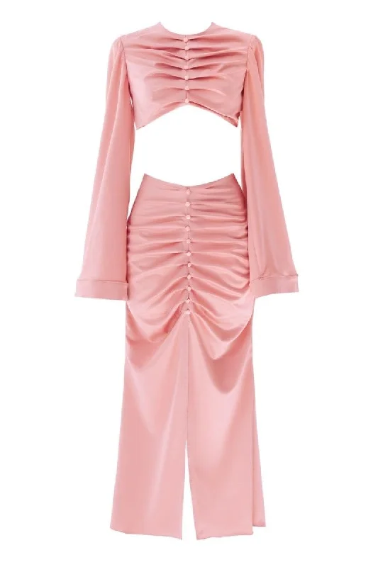 LOVE ROSE TOP AND SKIRT SET wool skirt sturdy