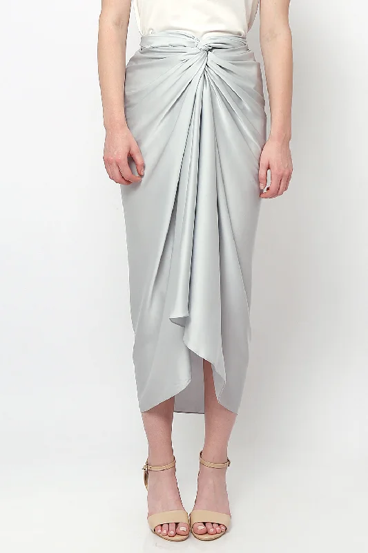 Aisyah Lilit Skirt in Grey floral skirt print