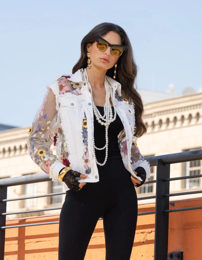 Adore white denim jacket Oversized Jacket Tailored Jacket Straight Jacket